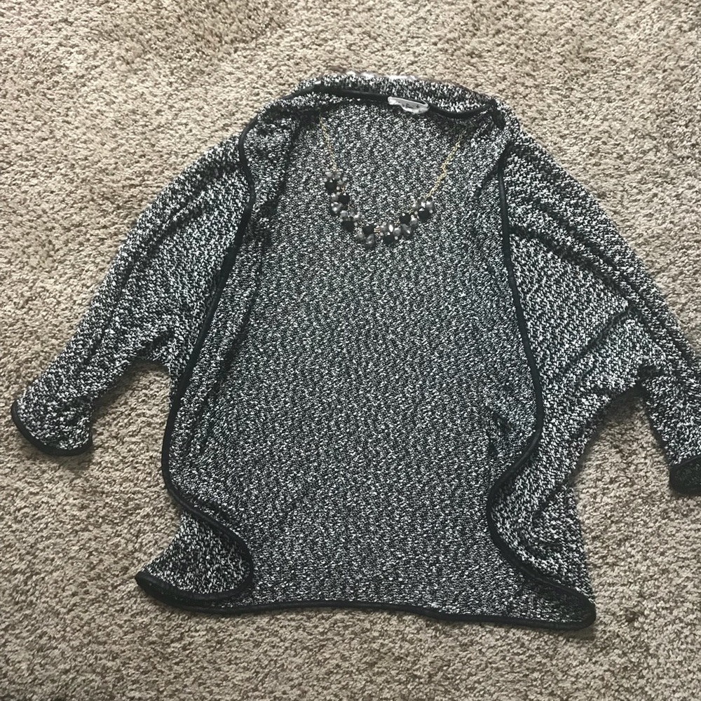 Black and white knit cardigan